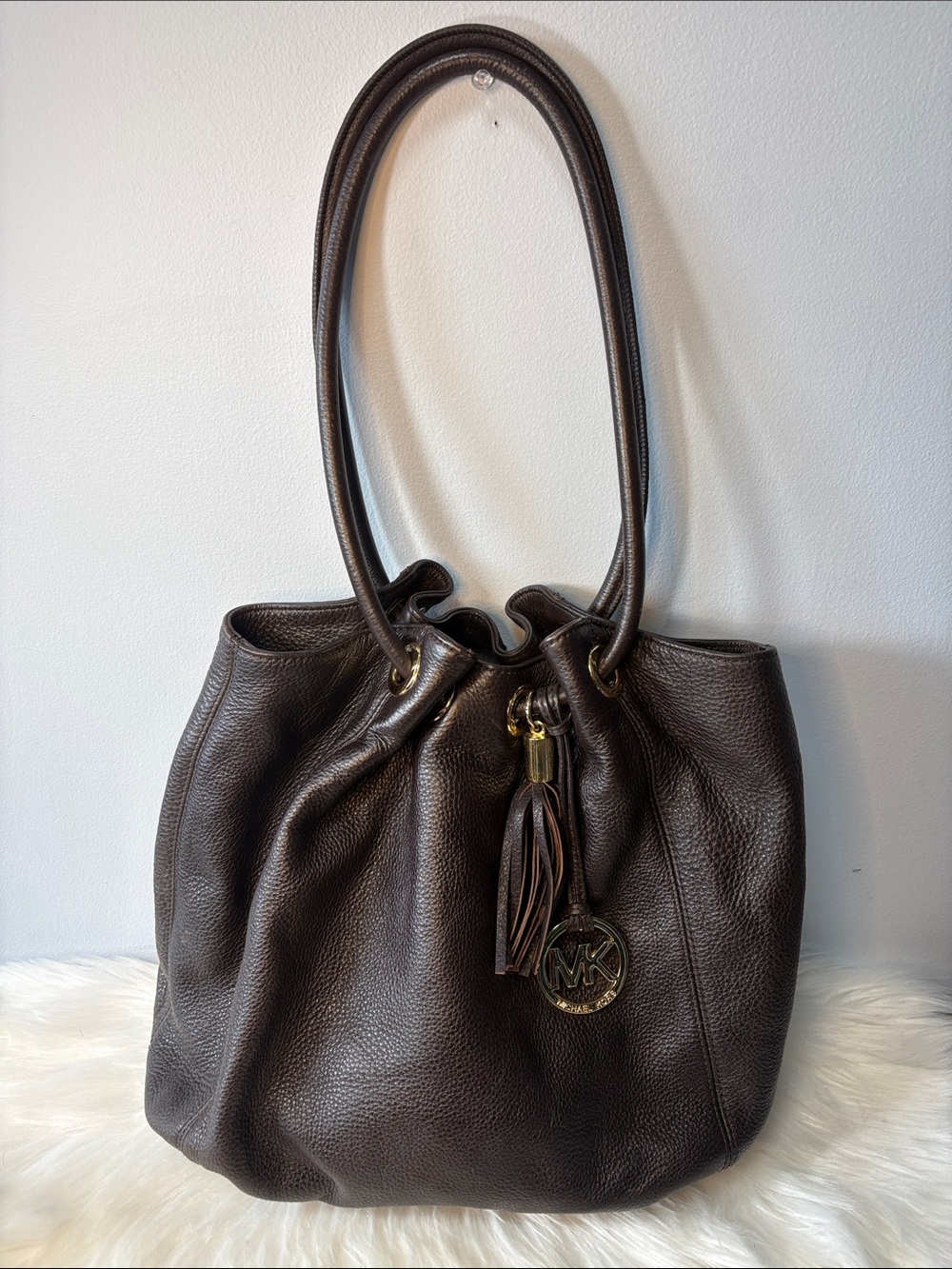 Michael Kors Camden Pebbled Leather Shoulder Bag